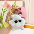 thumbnail image 6 of Cute Plush Keychain with Knit Hat & Sunglasses, Soft Charm for Backpacks and Keys, 6 of 7