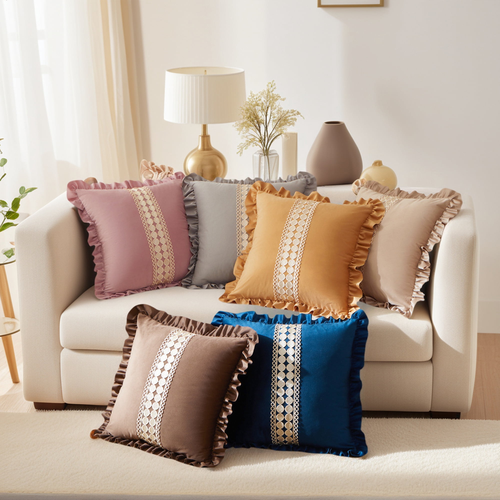 Unique Bargains 2 Pack Boho Throw Pillow Covers Cushion Cases Khaki