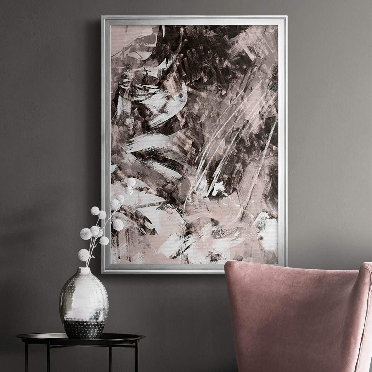 Blush Blackboard II Premium Framed Print, in Gold, Black, or Silver - Ready to Hang