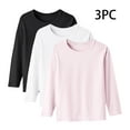 thumbnail image 2 of Maean 3 Pack Boys Girls Tshirts Long Sleeve Undershirts Kids Basic Crew Neck Shirts Tops 1-15Years, 2 of 7