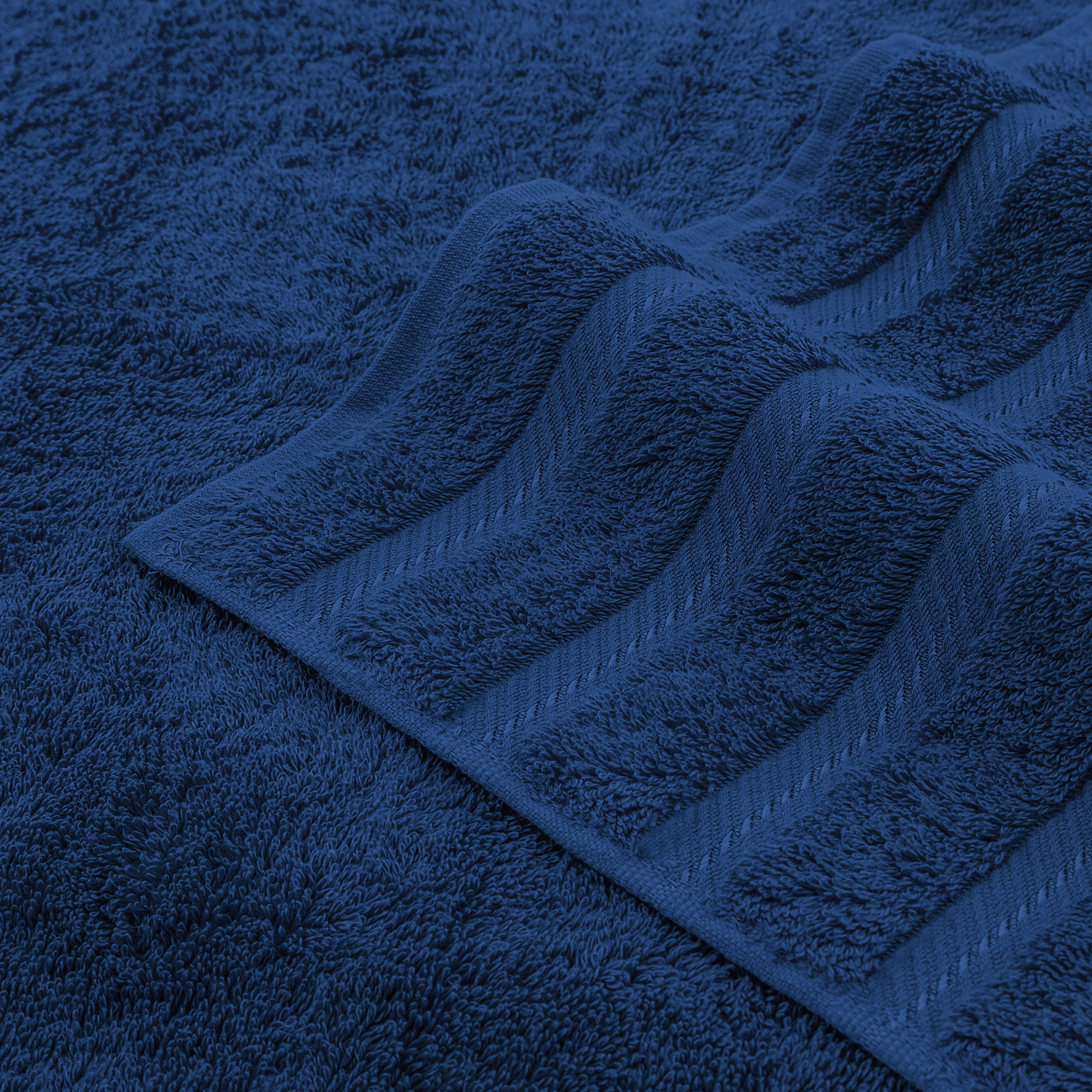 American Soft Linen Navy Blue Towel Set 100% Turkish Cotton Towels for Bathroom 6 Piece
