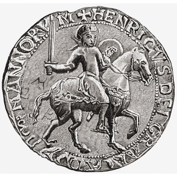 Posterazzi DPI1877870 Great Seal of Henry I, C. 1068 to 1 1135 King of England From The Book Short History of The English People by J.R. Green Published London 1893 Poster Print, 14 x 14