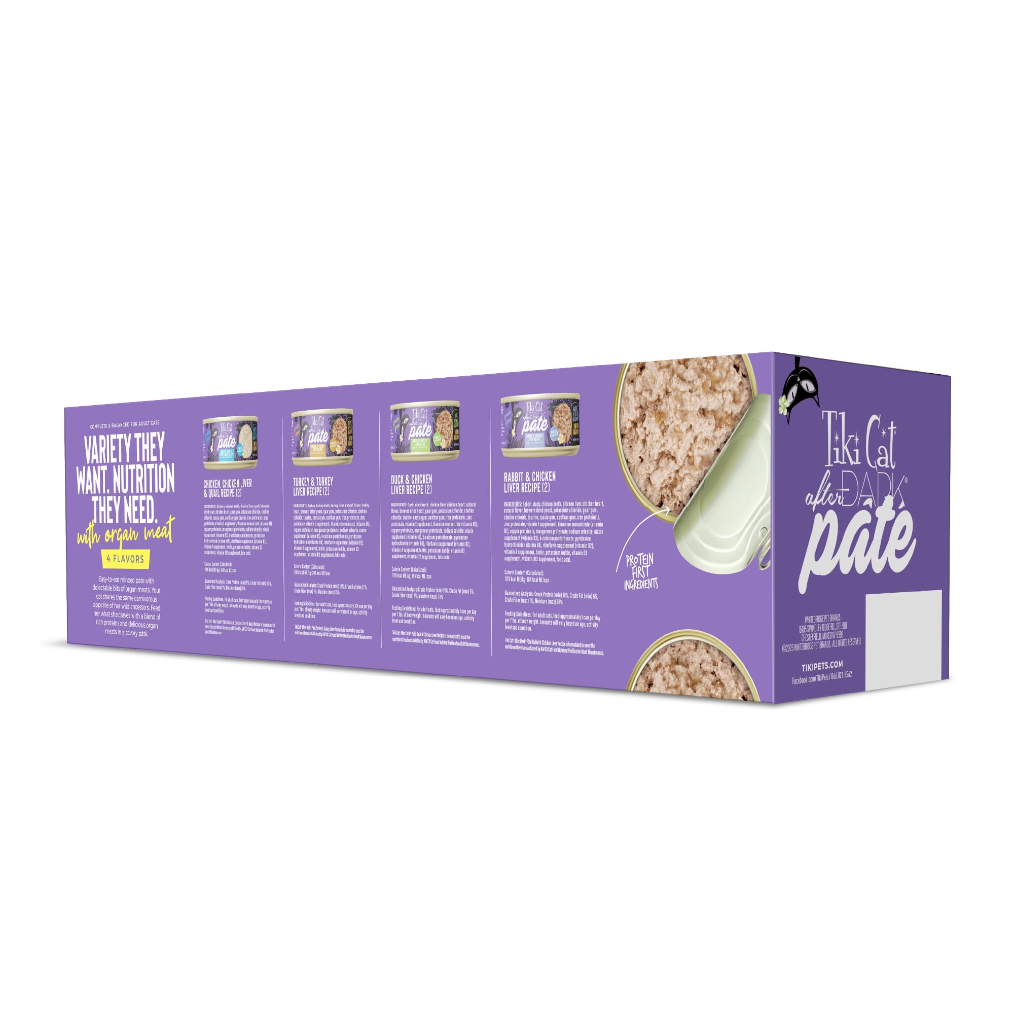 Tiki Cat After Dark Soft Pate Wet Cat Food, Variety Pack, 5.5 oz. Can (8 Count)