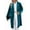 Peacock Blue, variant on Women'S Solid Color Long Sleeve Velvet Jacket Open Front Casual Suit Cardigan Mid-Length Coat Black S