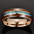 thumbnail image 3 of 6mm Hawaiian Khao Amu Tungsten Ring Abalone Shell Wedding Ring for Unisex Size 14, 3 of 6