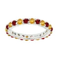 thumbnail image 1 of Sterling Silver with Natural Citrine and Garnet Eternity Band Ring, 1 of 2
