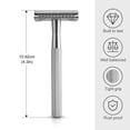 thumbnail image 2 of Safety Razor for Men & Women - Double Edge Single Blade Razor with 10 Blades, Reusable One Blade Razor for Close Shave (Mens & Womens Razor, Eco-Friendly), 2 of 8