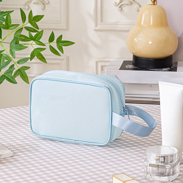 Qiweii Mesh Cosmetic Bags with Zipper and Handle, Breathable Organization Pouch Pocket for Travel Purse Makeup Toiletry Office Home to Storage Items