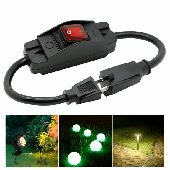 GJX Weather Proof Outdoor Extension Cord,3 Prong Waterproof Black Extension Cord with in-line On Off Switch,1.3ft 125v/250v,16/25A Extension Cord for Indoor/Outdoor Electrical Equipments