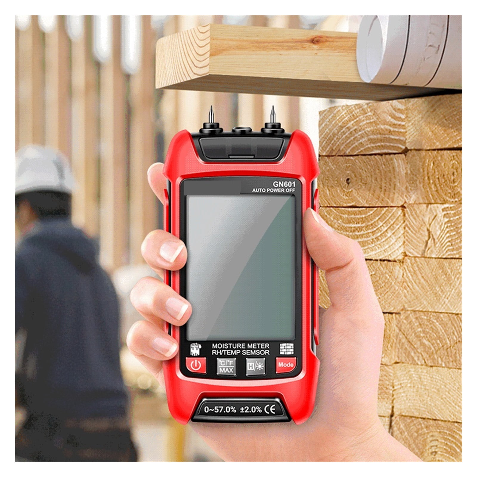 GN601 Wood Moisture Meter 0-99.9% Digital Dampness Sensor Detector Multiscene Measure Pin-Type For Wood/Building Materials ,Wide Applications