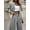 Gray, variant on ZOELNIC Women's 2 Piece Blazer Set Striped Cropped Blazers Jacket High Waist Wide Leg Work Pants Business Suit Outfits, S