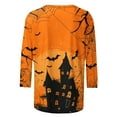 thumbnail image 5 of VKOYWKM Womens Halloween Tops 3/4 Sleeve Halloween Castle Bat Printed Tees Crew Neck Loose Fit Fall Tunic Tops Halloween Costumes Shirt, 5 of 5
