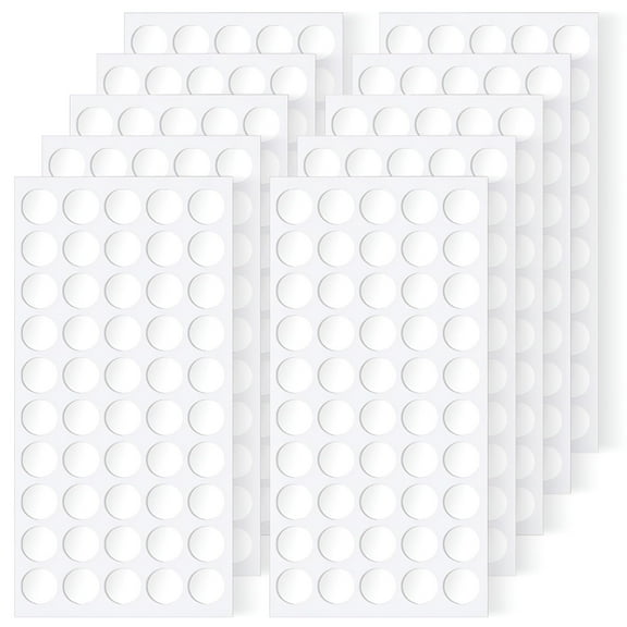 CCOCC Poster Putty,500 Pcs 10mm/0.4” Adhesive Dots,Double Sided Removable Sticky Tack,Clear Round Reusable Mounting Stickers Transparent Tacky Glue Tape for Wall Hanging Pictures