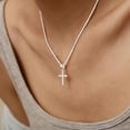 thumbnail image 4 of 925 Sterling Silver Sparkly Cross Necklace for Women Dainty Twisted Rope Cross Charm Necklace Adjustable Glitter Bling Chain Necklace Jewelry Birthday Christmas Gifts for Mom, 4 of 5