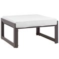 thumbnail image 1 of Hawthorne Collection Outdoor Patio Ottoman in Brown and White, 1 of 3