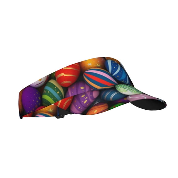 Kdxio Easter Eggs2 Print Sun Visor Hat Golf Visor Adjustable Velcro Outdoor Sports Cap For Men Women