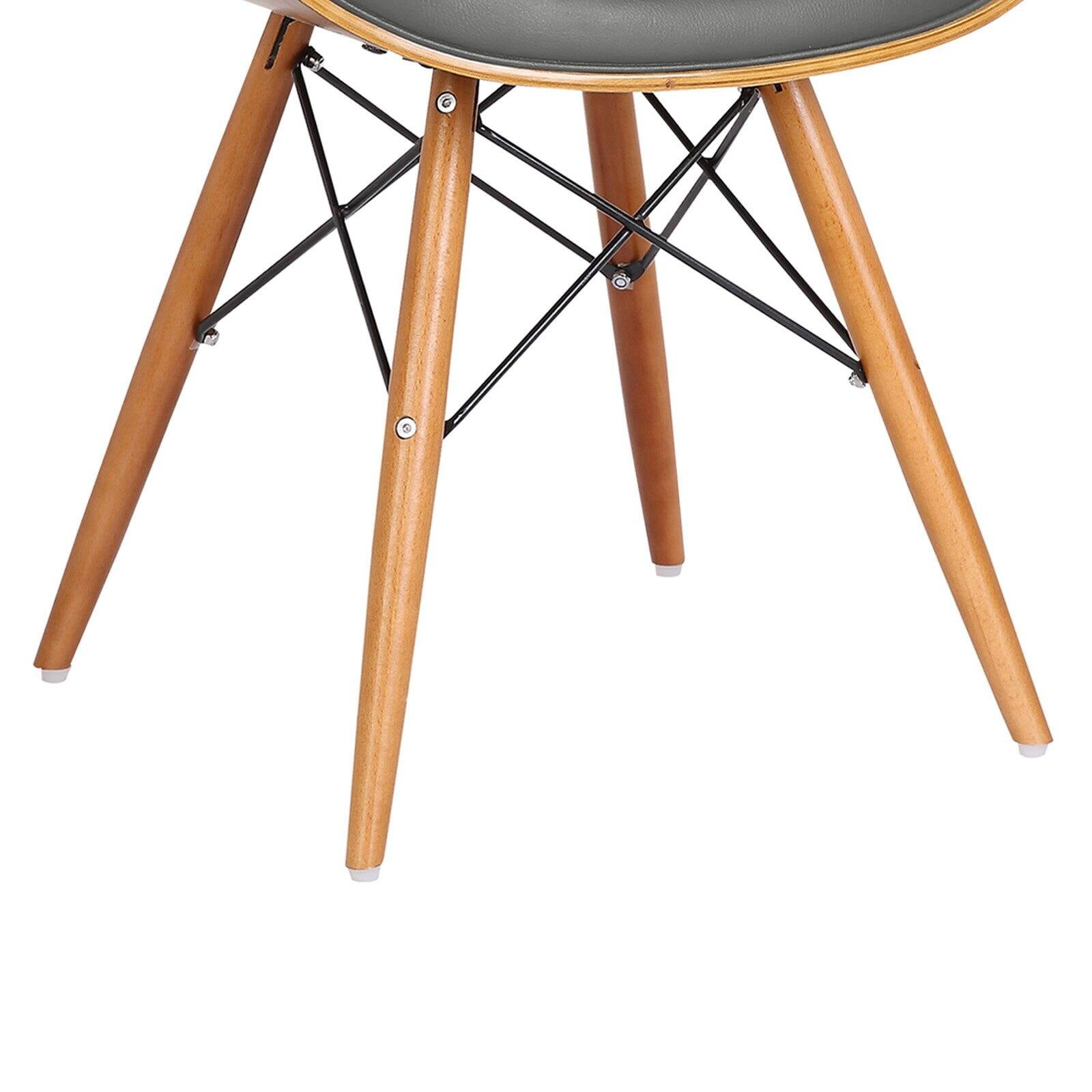 Armen Living Cassie Mid Century Dining Chair In Walnut Wood And Pu Walmart Com Walmart Com
