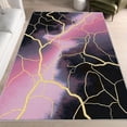 thumbnail image 4 of 1PC Electric Pink and Black Cracked Clouds Area Rug Local Carpet, Lightweight Washable Easy-to-Clean Carpet Mat Festival Gift, Suitable for Living Room, Bedroom, Dining Room, Office, Balcony, Room Ac, 4 of 8