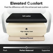 CELTOSS White Office Gaming Chair with Footrest & Lumbar Support, Ergonomic Adjustable Computer Chair with Swivel Seat & Headrest