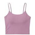 thumbnail image 5 of hoksml Women's Padded Scoop Neck Crop Tank Top, Adjustable Spaghetti Strap Built-in Bra Cami for Summer Layering, 5 of 5