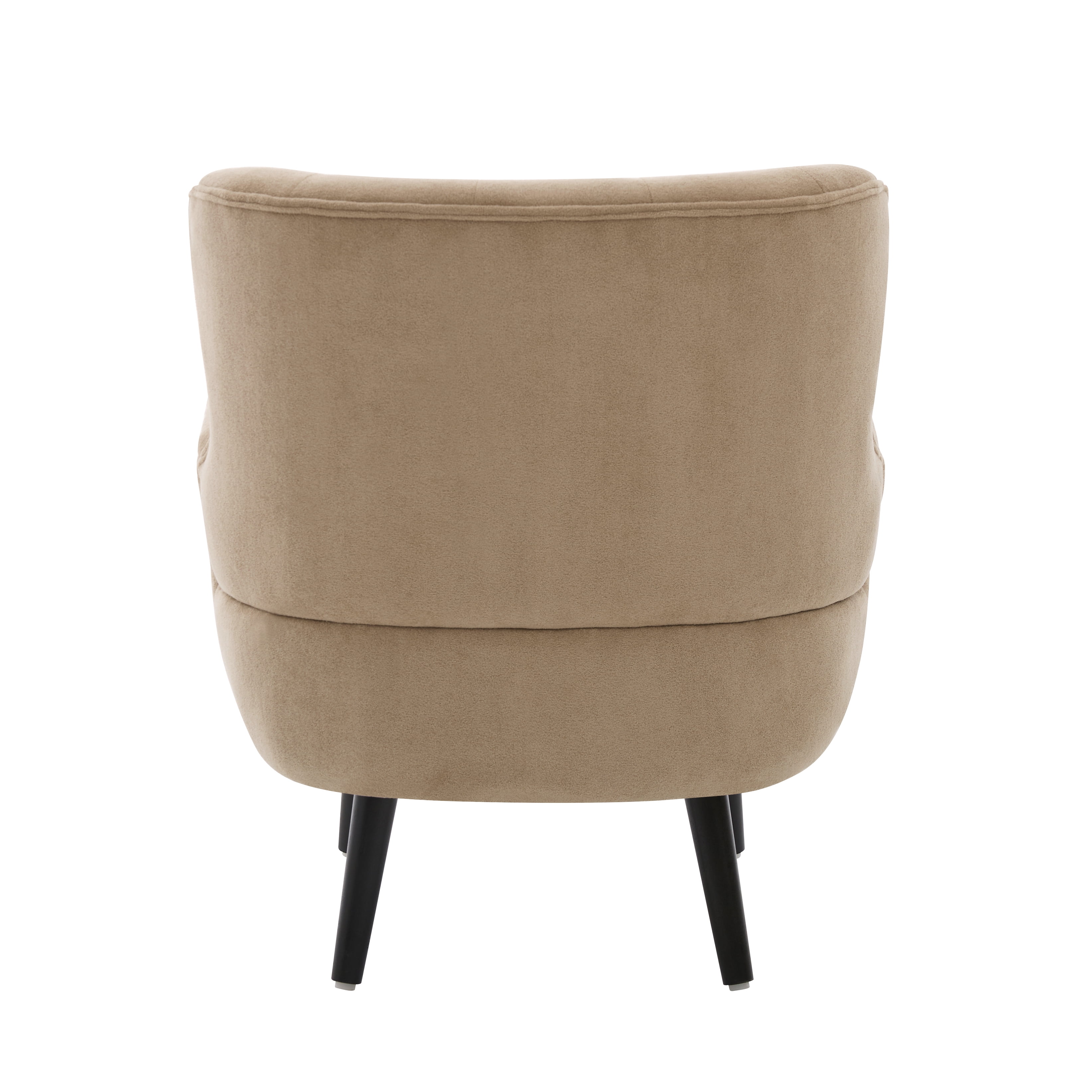 Euroco Modern Accent Chair,Upholstered Armchair with Round Arm & Solid Wood Legs,Comfy Reading Chair Club Chair for Bedroom, Living Room,Brown