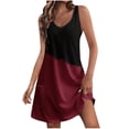 thumbnail image 2 of Puntoco Vestidos Mujer Elegantes Casuales con Bolsillos Verano Boho Vestido De Playa Camisetas Vestido Cuello En V Vestidos Sueltos Sin Mangas, 2 of 5