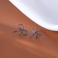 thumbnail image 3 of Solid 925 Sterling Silver Bow Stud Earrings for Women Teens Ribbon Stud Earrings Bowknot, 3 of 10
