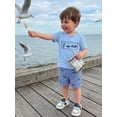 thumbnail image 4 of BemeyourBBs Toddler Baby Boys Summer Clothes Newborn Baby Boy Golf Outfits 0 6 12 18 24 Months 2 3 4 Years Golf Elements Embroidery Short Sleeve T-Shirts Elastic Waist Plaid Shorts 2Pcs Set, 4 of 9