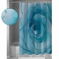 thumbnail image 3 of Shower Curtain Bathroom Set Modern Blue Ombre Rose Texture Waterproof Fabric Shower Curtains with Grommets&Hooks Silver Lines Seamless Privacy Bath Curtain for Bathtub 72x72in, 3 of 7