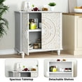 thumbnail image 2 of HLR 32" W Mid Century Modern Accent Cabinet with 2 Doors, Sideboard Buffet with Storage, White., 2 of 7