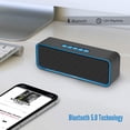 thumbnail image 2 of (azul) Altavoz inalámbrico portátil, Bluetooth 5.0 con graves estéreo 3D HiFi, batería de 1500 mAh, 12 horas de reproducción, 2 of 5