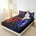 thumbnail image 4 of jejeloiu Kids Gamepad Twin Sheet Set,Console Games Red Purple Ombre,Microfiber Decor For Boys,3-Piece, 4 of 7