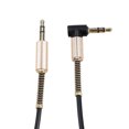 thumbnail image 1 of Yeacher 3.5mm Male to Male Car Connection Line Computer Mobile Phone Earphone Audio Box Amplifier Adapter Line Straight to Bend Black 1m, 1 of 6