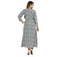 thumbnail image 4 of Bimba Printed Maxi Dress For Women Front Button Placket Ethnic Dress Casual Rayon Dresses, 4 of 7