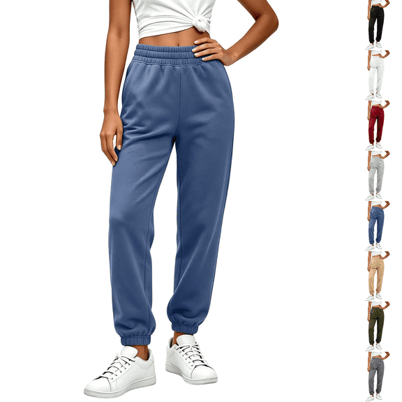 Petite Sweatpants for Women Trendy Elastic Waist Cinch Bottom Lounge Pant Lightweight Baggy Joggers With Pocket