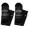 thumbnail image 3 of ThisWear Accounting Socks Accountant in The Streets Wizard in The Spreadsheets 1-Pair Novelty Crew Socks, 3 of 5