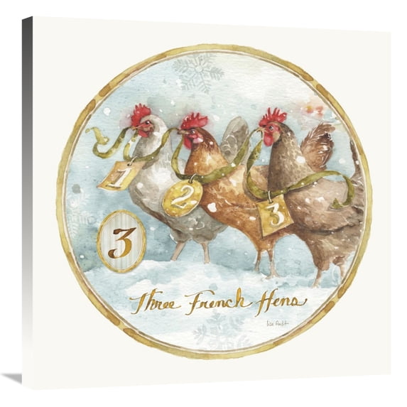 Global Gallery's '12 Days of Christmas III Round' By Lisa Audit Stretched Canvas Wall Art