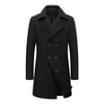 thumbnail image 2 of Xuniizn Big Tall Trench Coat Men, Double Breasted Notched Lapel Slim Long Peacoat Windbreaker Jacket, Soft Comfortable Business Wool Overcoats, 2 of 9