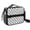 Gray and White, variant on Gray and Black Checkered Pattern Insulated Lunch Bag with Shoulder Strap and Bottle Holder,Bento School Lunch Bag Box,11x9.5x3.5 Inches