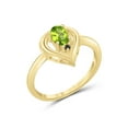 thumbnail image 2 of JewelersClub Peridot Ring Birthstone Jewelry – 0.50 Carat Peridot 14K Gold Plated Silver Ring Jewelry with White Diamond Accent – Gemstone Rings with Hypoallergenic 14K Gold Plated Silver Band, 2 of 4