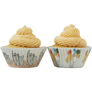 Ginger Ray LO-513 Candy Bar Hessian Burlap Bunting Little One Vintage Baby Elephant & Pastel Balloons Cupcake Cases, 34"