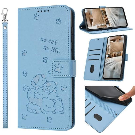 Leather Wallet Phone Case for Samsung A15 4G/5G Cartoon Cat Dog Style Flip Card slot Wallet Case