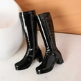 thumbnail image 5 of Tejiojio Clearance Fashion Large Size Boots Women Autumn Long Tube Low Heeled Shoes Boots Pointed Boots Knight Boots, 5 of 9