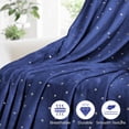 thumbnail image 4 of Superior Fleece Plush Fluffy Soft Blanket, Polka Dot Navy Blue, Throw, 4 of 9