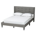 thumbnail image 2 of Baxton Studio Casol Mid-Century Modern Transitional Grey Fabric Upholstered Queen Size Platform Bed, 2 of 10