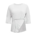 thumbnail image 6 of ZQGJB Post Shoulder Surgery Shirts for Women Tear Away 3/4 Sleeve Tops After Rotator Cuff Shirts Chemo Port Adaptive Clothing White L, 6 of 8