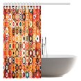 thumbnail image 2 of BSDHOME Classical Pattern with Circles Rings and Polka Dots Vintage Style Geometric Grunge Fabric Bathroom Shower Curtain Set with Hooks, 66 X 72 Inches, 2 of 3