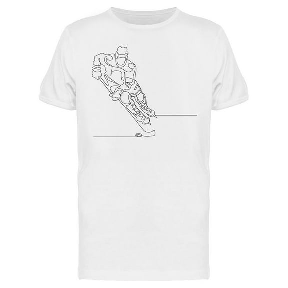 Line Drawing Hockey Player T-Shirt Men -Image by Shutterstock, Male Medium