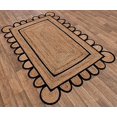 thumbnail image 3 of Scallop Pattern Jute Bohemian Area Rug (Black, 2'6"x14'), 3 of 5