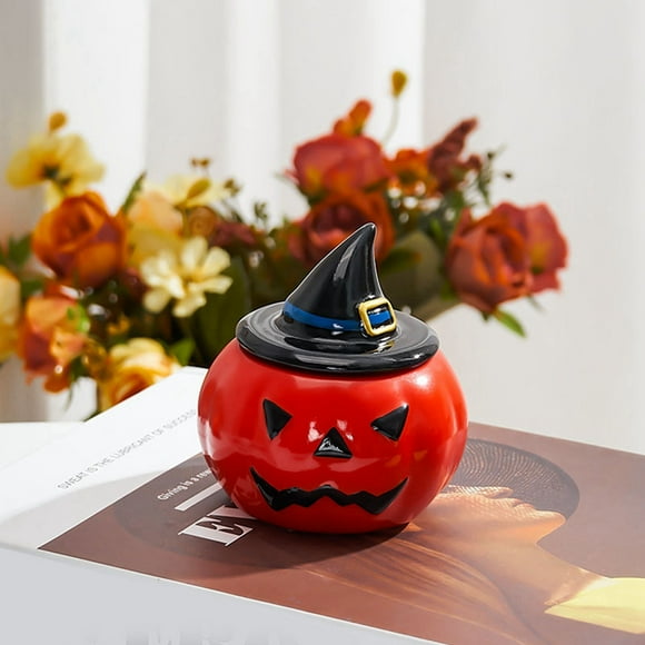 Riforla Halloween Pumpkin Aroma Candle Creative Ornament Funny Pumpkin Aroma Candle Box Candles & Holders Orange 8x8x10cm